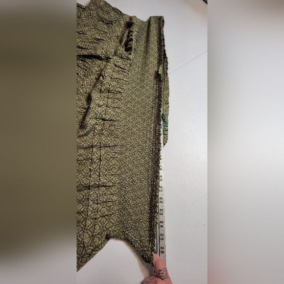 Lauren Ralph Lauren Olive Tiered Ruffle Swing Skirt Smocked Waist Prarie Boho - Picture 9 of 9